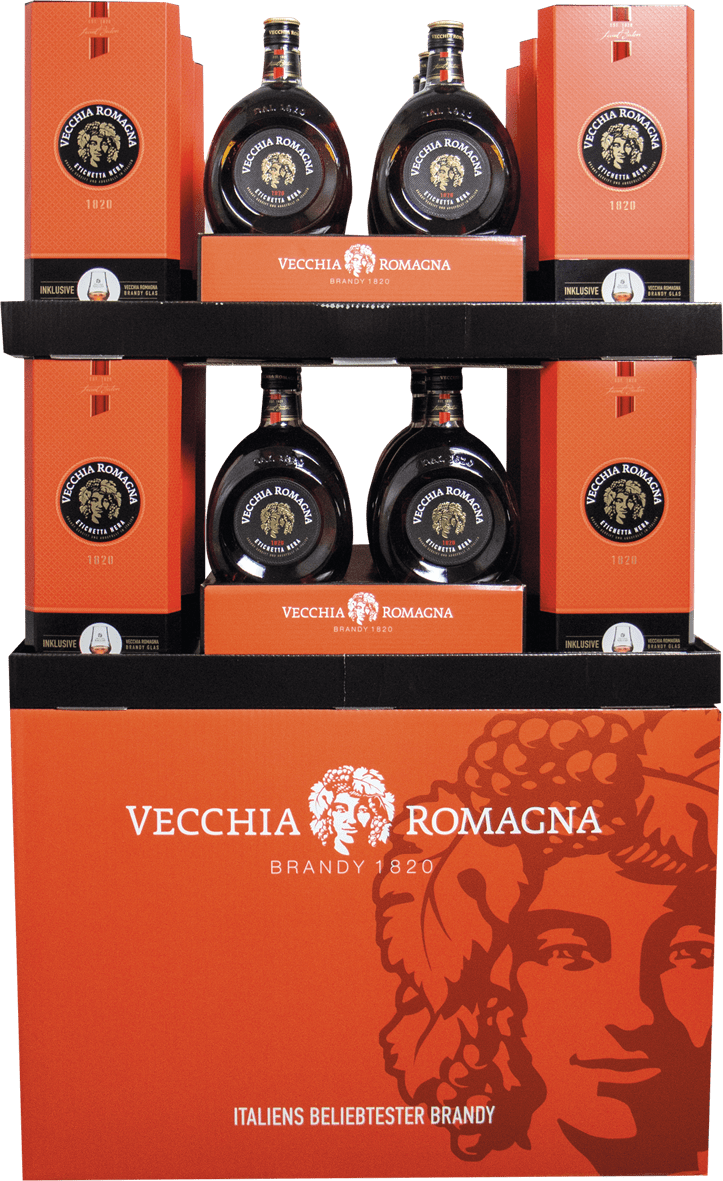 24er Display Vecchia Romagna (12x  Etichetta Nera / 12x Etichetta Nera in GP mit Glas)