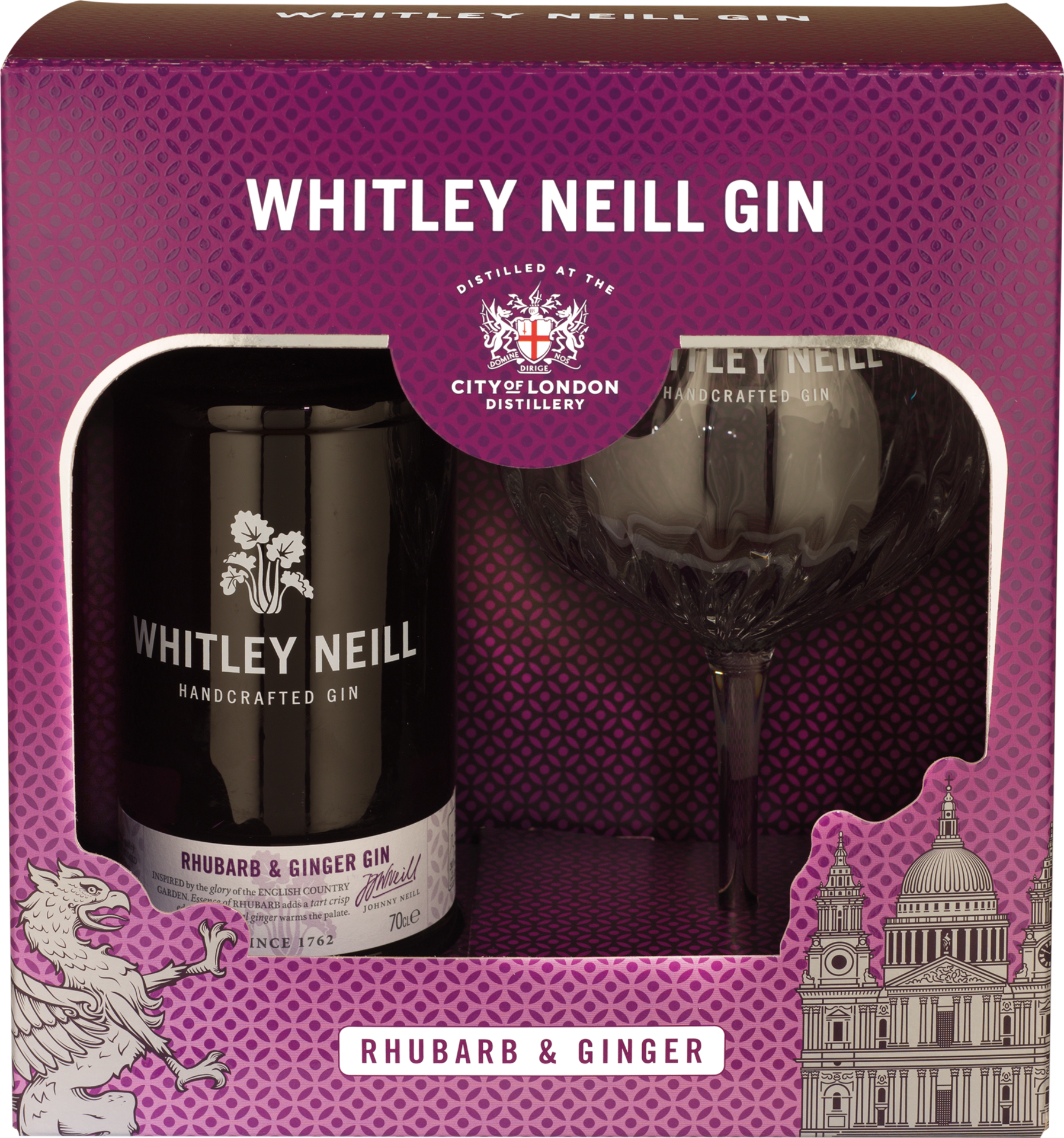 Whitley Neill Rhubarb & Ginger Gin mit Glas